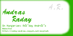 andras raday business card